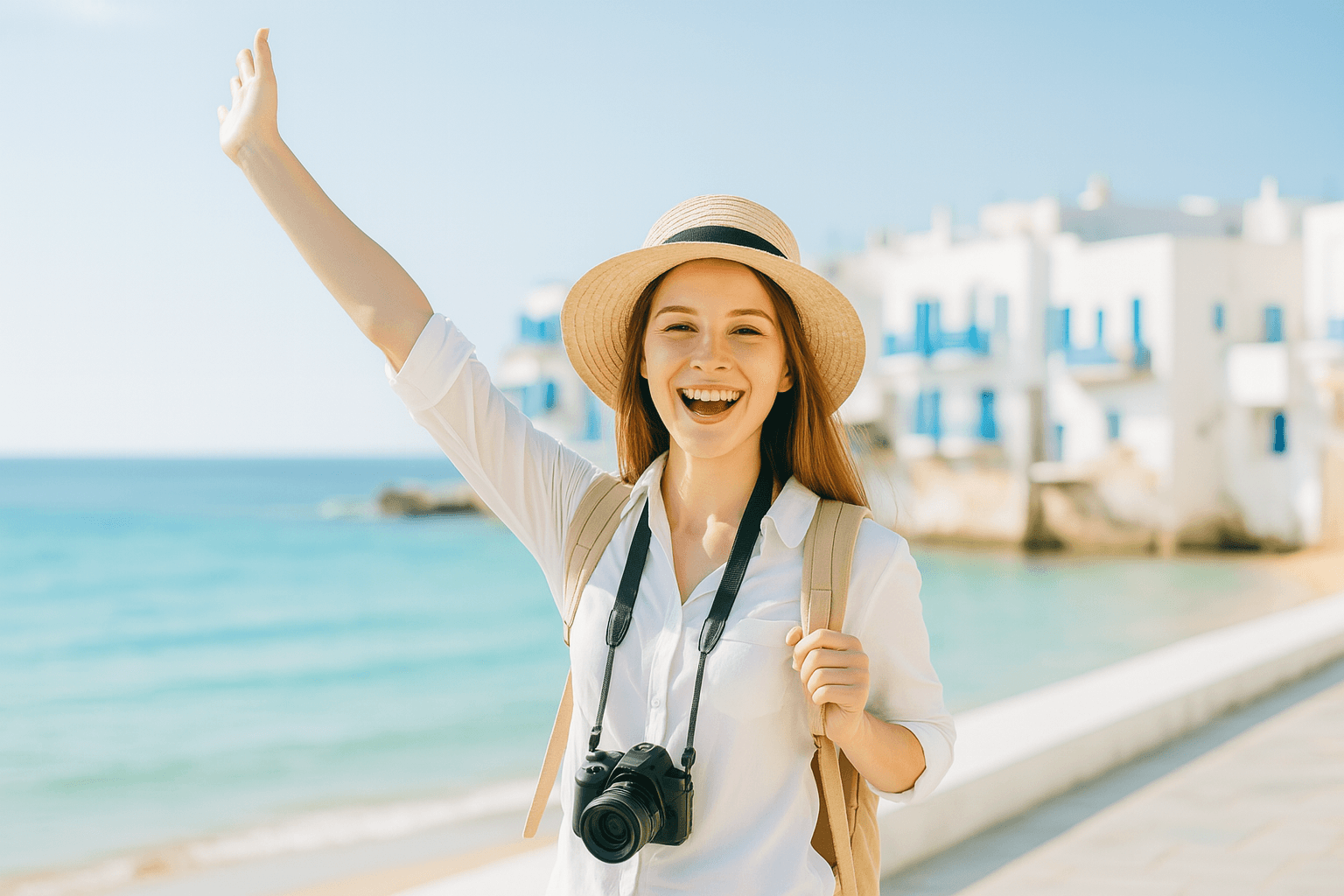 Traveler enjoying vacation