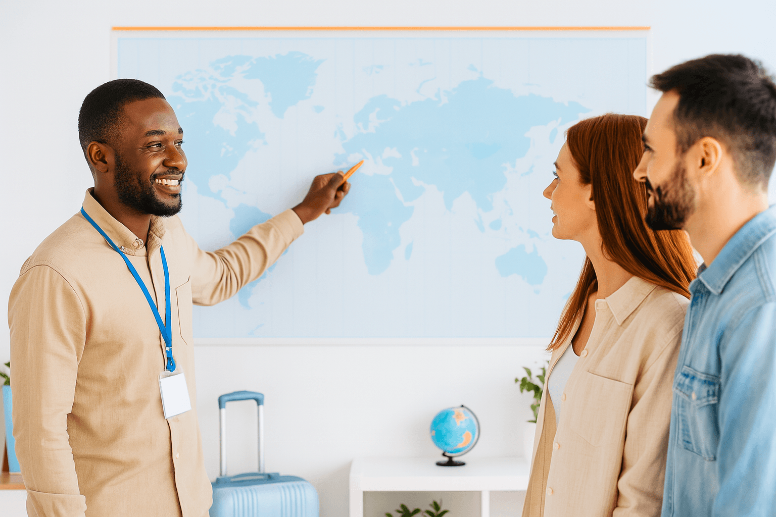 Travelers with backpacks exploring